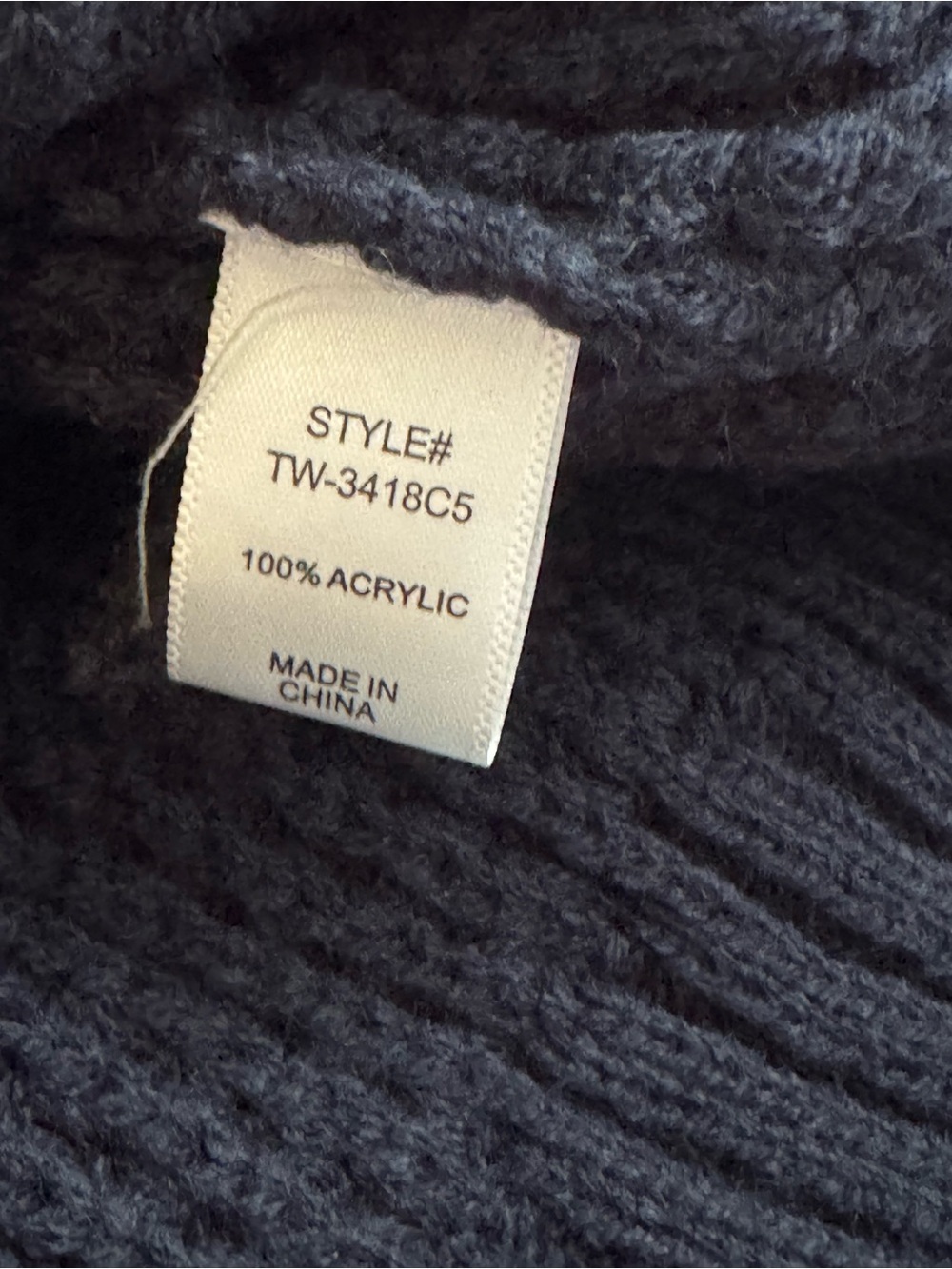 Zenana NWT Outfitters Off-the-Shoulder Waffle Knit Blue Sweater Sz XL - Picture 4 of 4